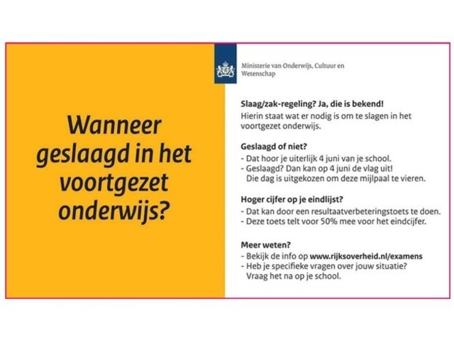 Bericht voor leerlingen en ouders 