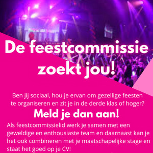 De feestcommissie zoekt jou!