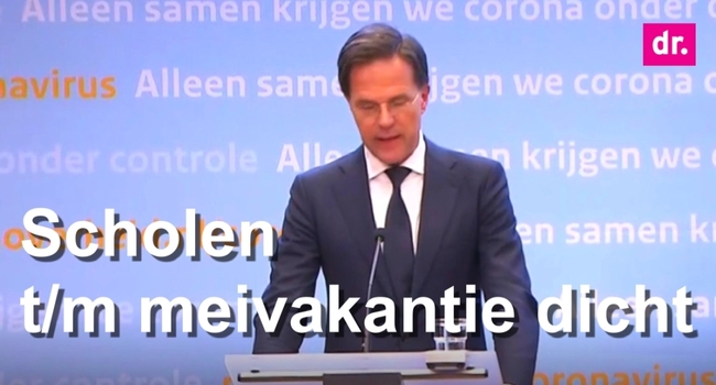 Scholen t/m meivakantie dicht