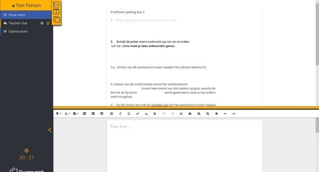 Uitleg online toetsen via Exam.net 